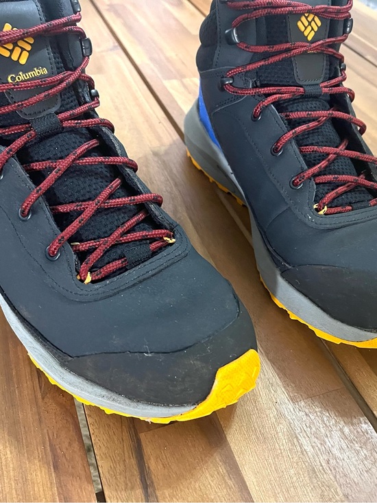 Columbia Other - Columbia Men’s Black Hiking Boots with Red Laces and Yellow Soles